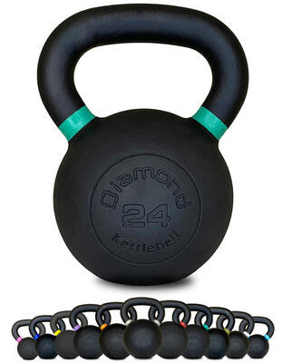 Kettlebell Pro ghisa nera opaca maniglia grip 4–36 kg