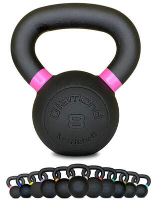 Kettlebell Pro ghisa nera opaca maniglia grip 4–36 kg