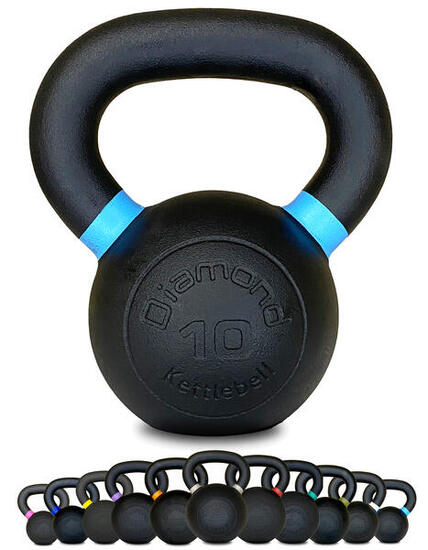 Kettlebell Pro ghisa nera opaca maniglia grip 4–36 kg