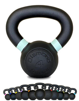 Kettlebell Pro ghisa nera opaca maniglia grip 4–36 kg