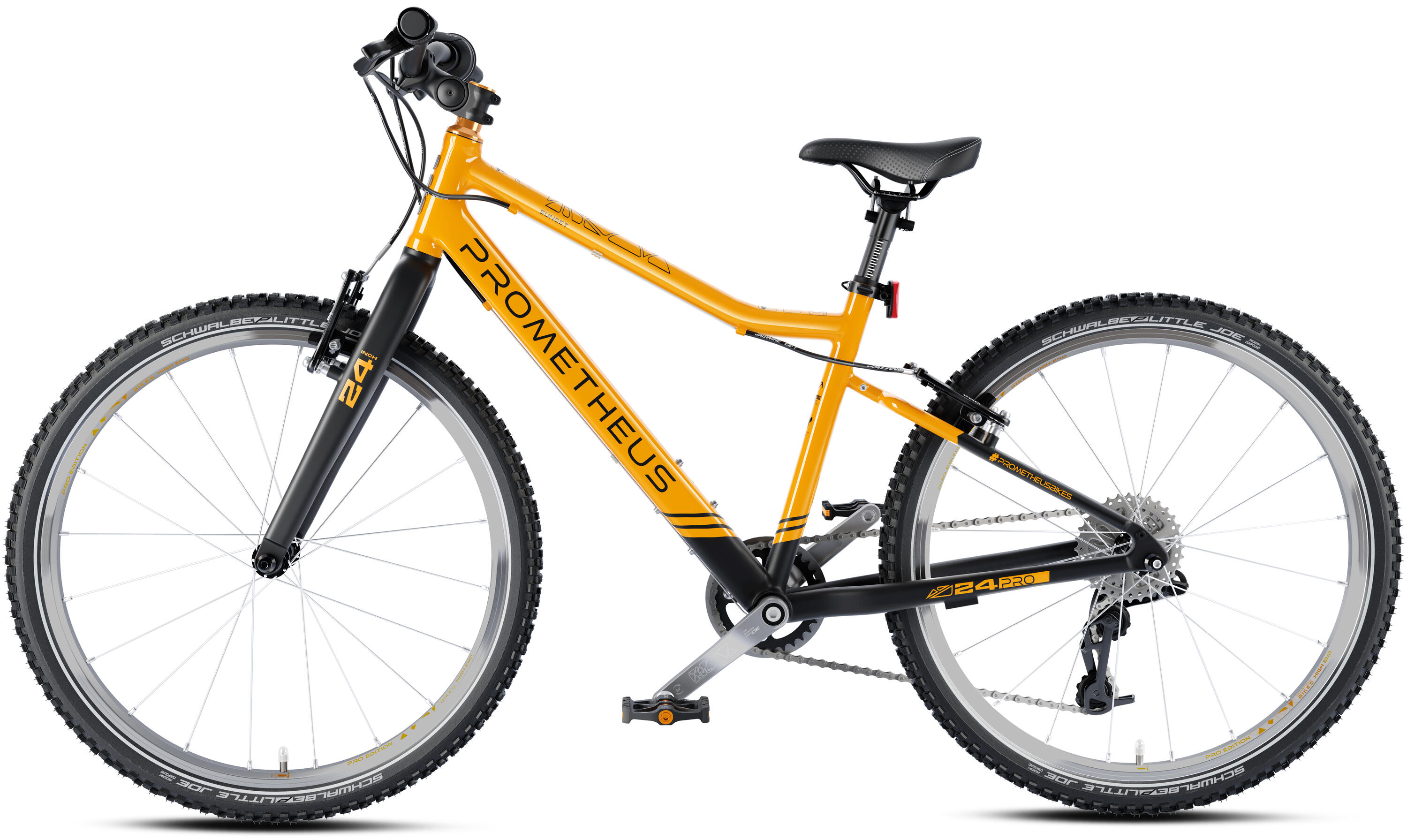 Bici bambini 24 pollici da 7 anni superleggera 8 marce SRAM X4 Arancione Nero 4/8