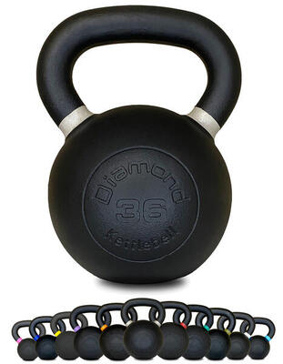 Kettlebell Pro ghisa nera opaca maniglia grip 4–36 kg