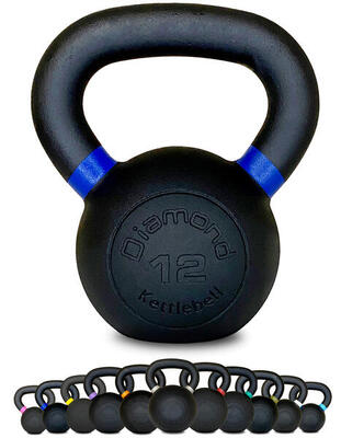 Kettlebell Pro ghisa nera opaca maniglia grip 4–36 kg