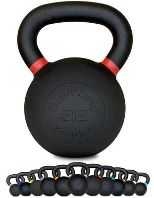 Kettlebell Pro ghisa nera opaca maniglia grip 4–36 kg