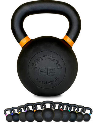 Kettlebell Pro ghisa nera opaca maniglia grip 4–36 kg