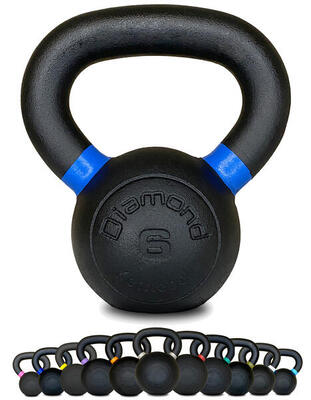 Kettlebell Pro ghisa nera opaca maniglia grip 4–36 kg