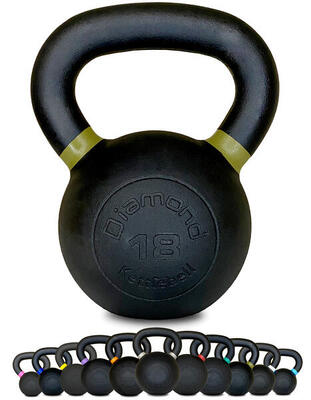 Kettlebell Pro ghisa nera opaca maniglia grip 4–36 kg
