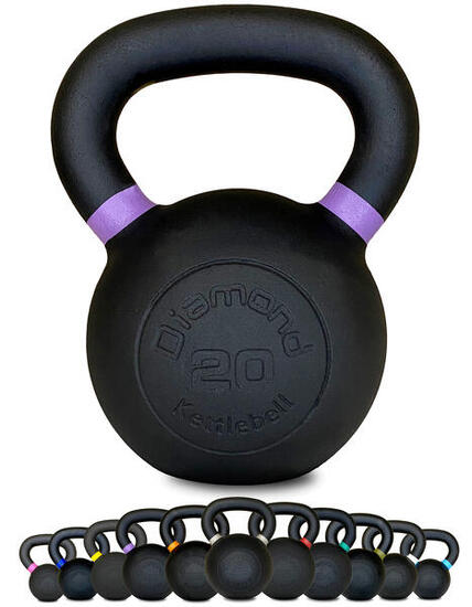 Kettlebell Pro ghisa nera opaca maniglia grip 4–36 kg