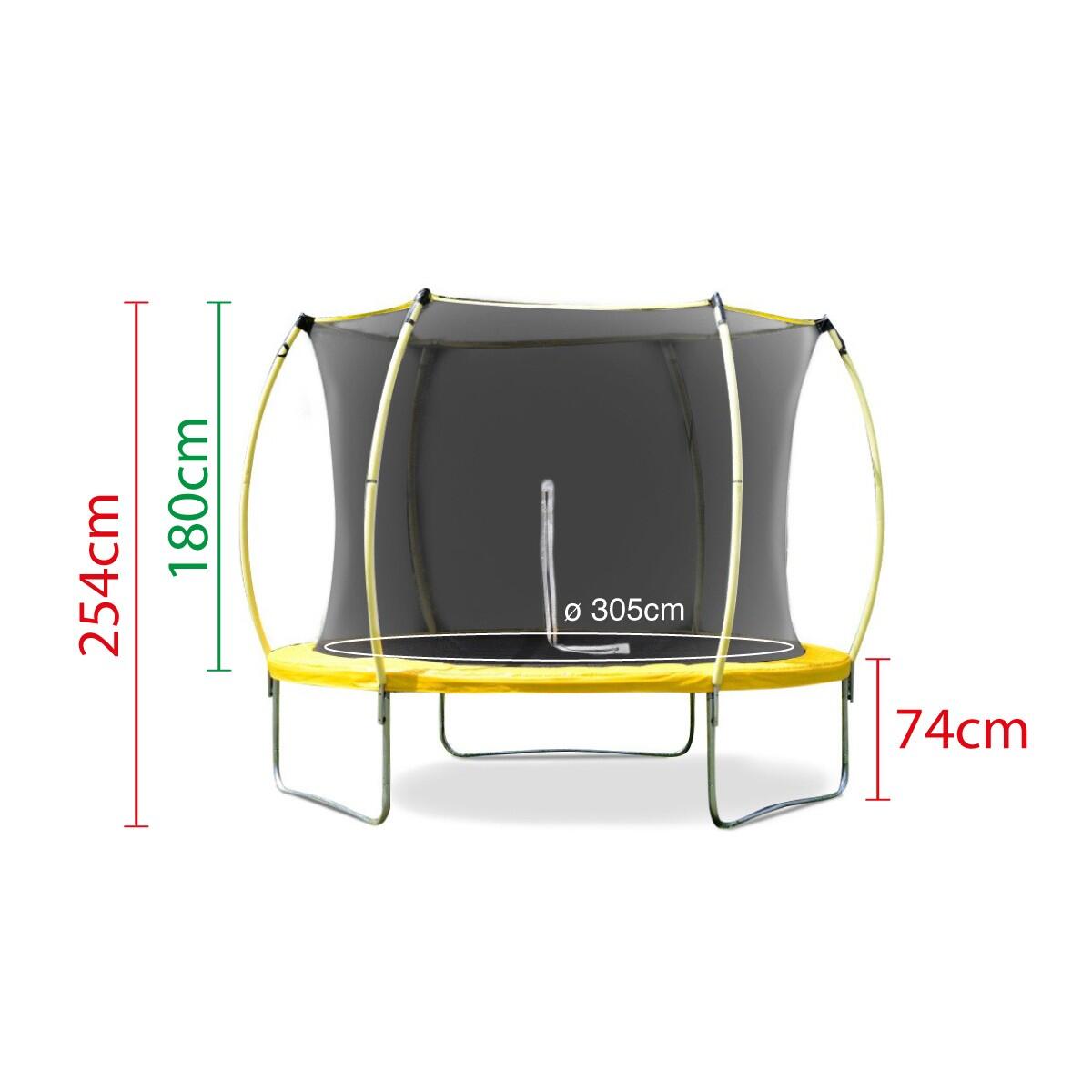 Trampoline ovale pour enfants de l’ATAA avec filet jaune 3/4