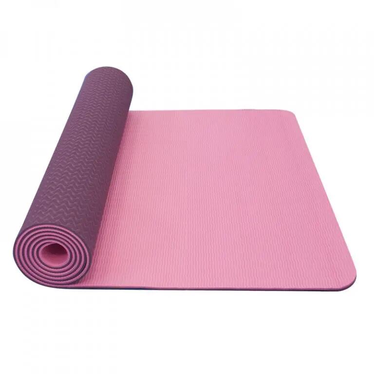 Dvojvrstvová podložka na jogu TPE 173x61x0,6 cm + popruh