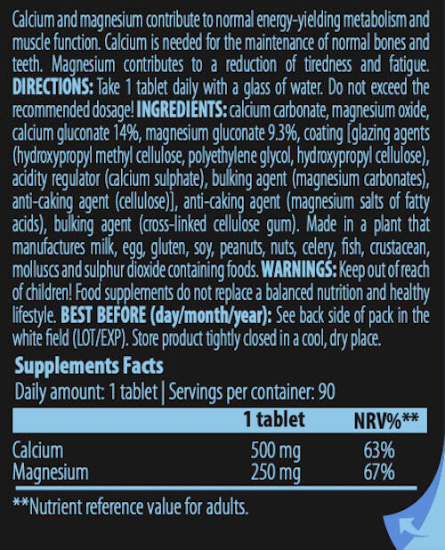 Calcium en magnesium 750 mg - 90 tabletten Scitec Nutrition 3/5