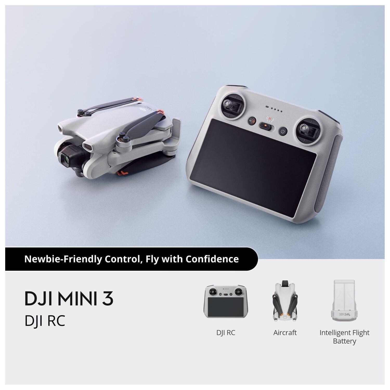 Drone DJI Mini 3 et radiocommande DJI RC 5/7