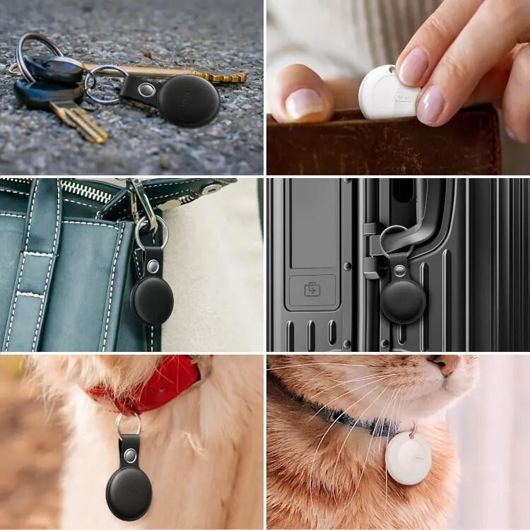 Pack de 3 porte-clés similicuir avec tracker intégré Mili Noir 2/3
