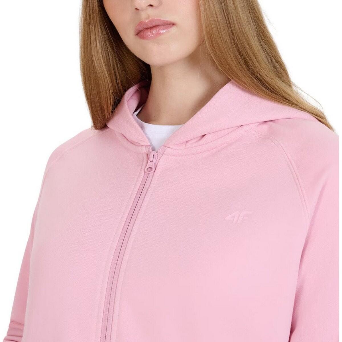 Felpa Con Cappuccio E Zip Intera Donna 4F F1763 Rosa 3/5