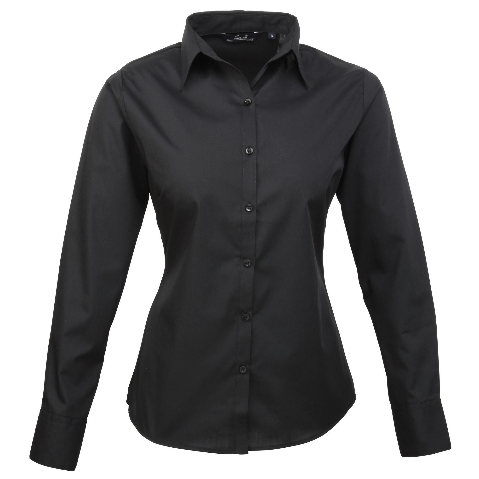 PREMIER Blusa Mangas Compridas Popelina Mulher Preto