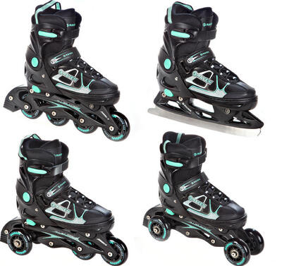Patines ajustables 4 en 1 Spirit Negro/Menta