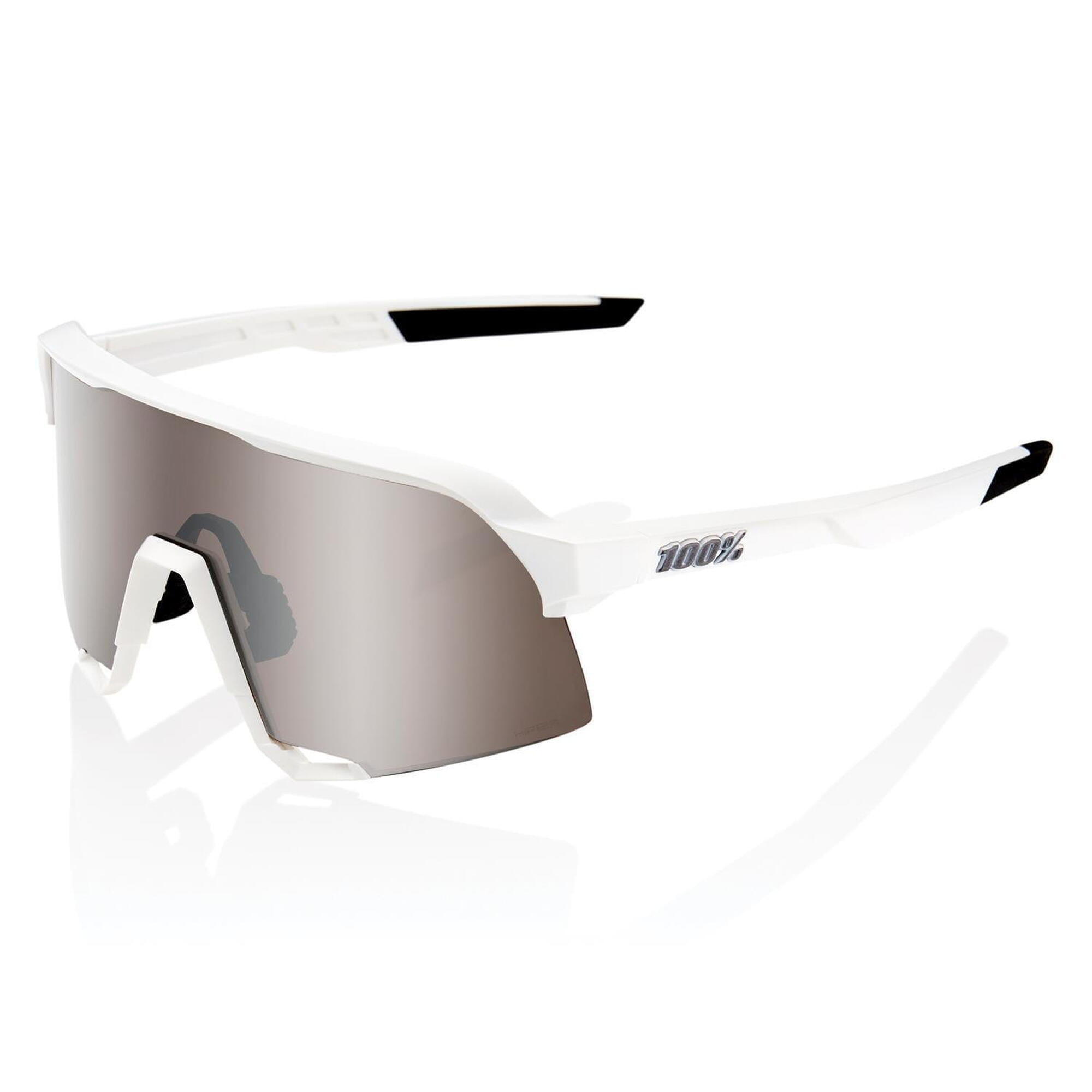 100% - S3 - Lentilles Hiper Mirror - Blanc Mat Hiper Argent - Lunettes De Soleil - Blanc|gris - Taille Unique - Decathlon