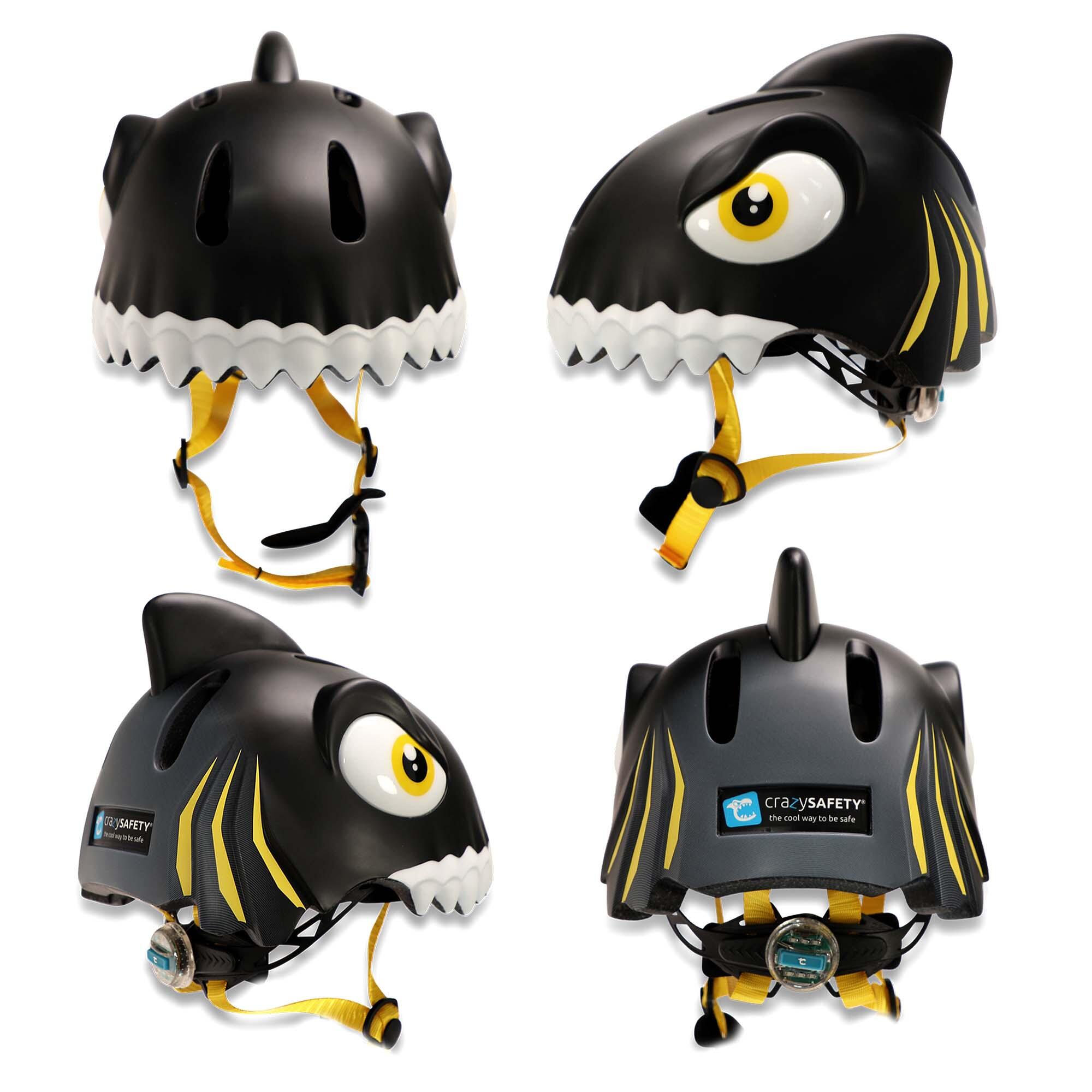 Casque de Vélo pour enfants | Requin Noir | Crazy Safety | Certifié EN1078 2/6