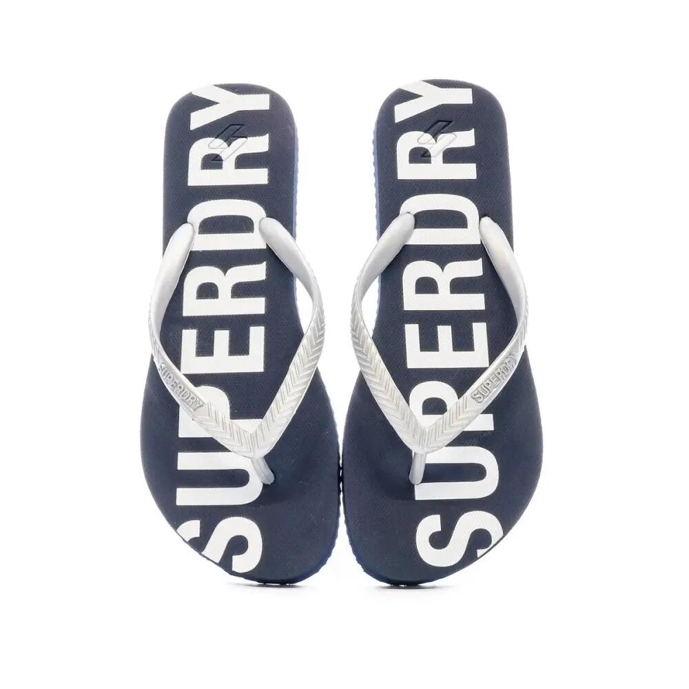 superdry Chinelos Code Essential em borracha - Deep Navy/Metallic Silver 3/7