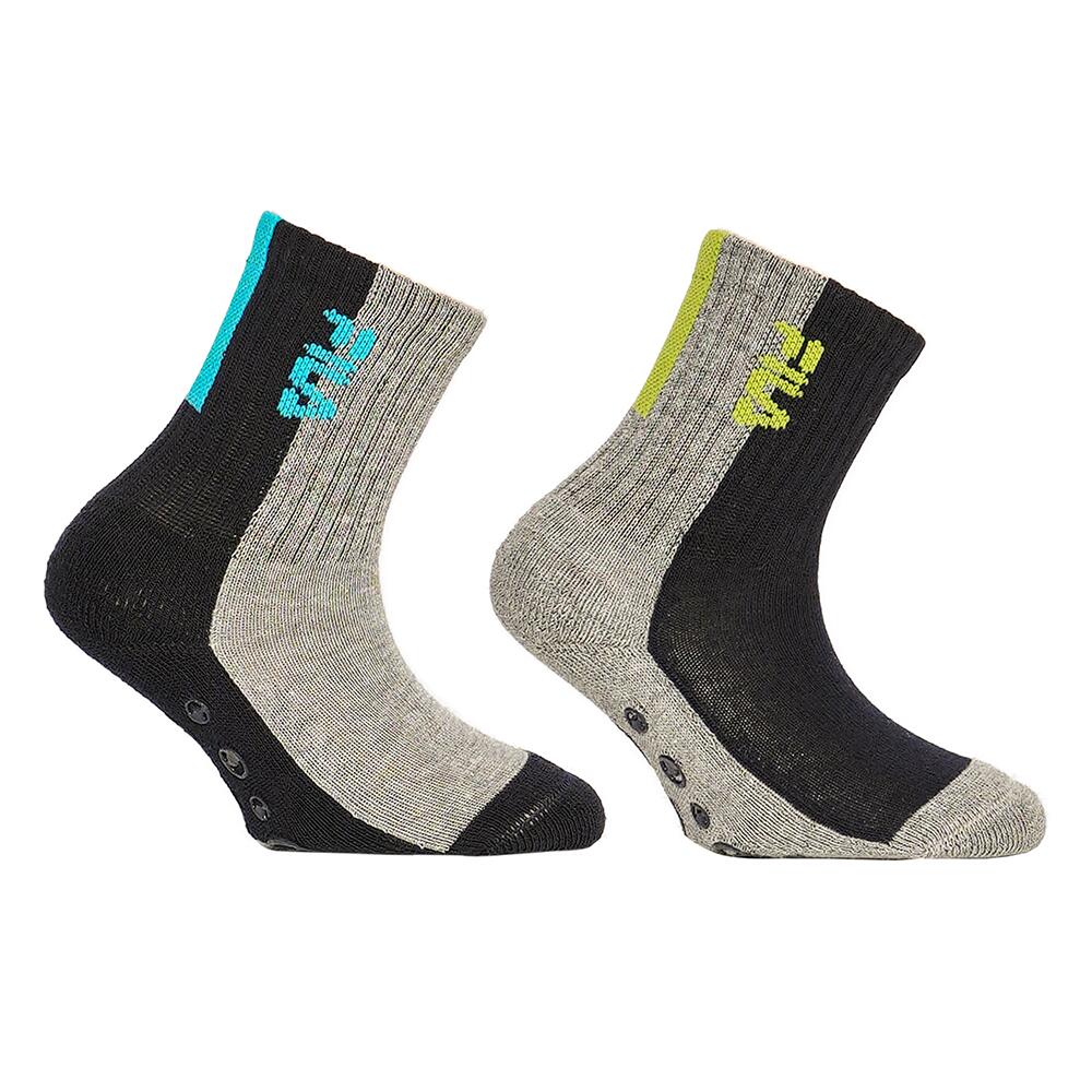JUNIOR NORMAL PLAIN SOCKS WITH ABS 2 PACK 2/7
