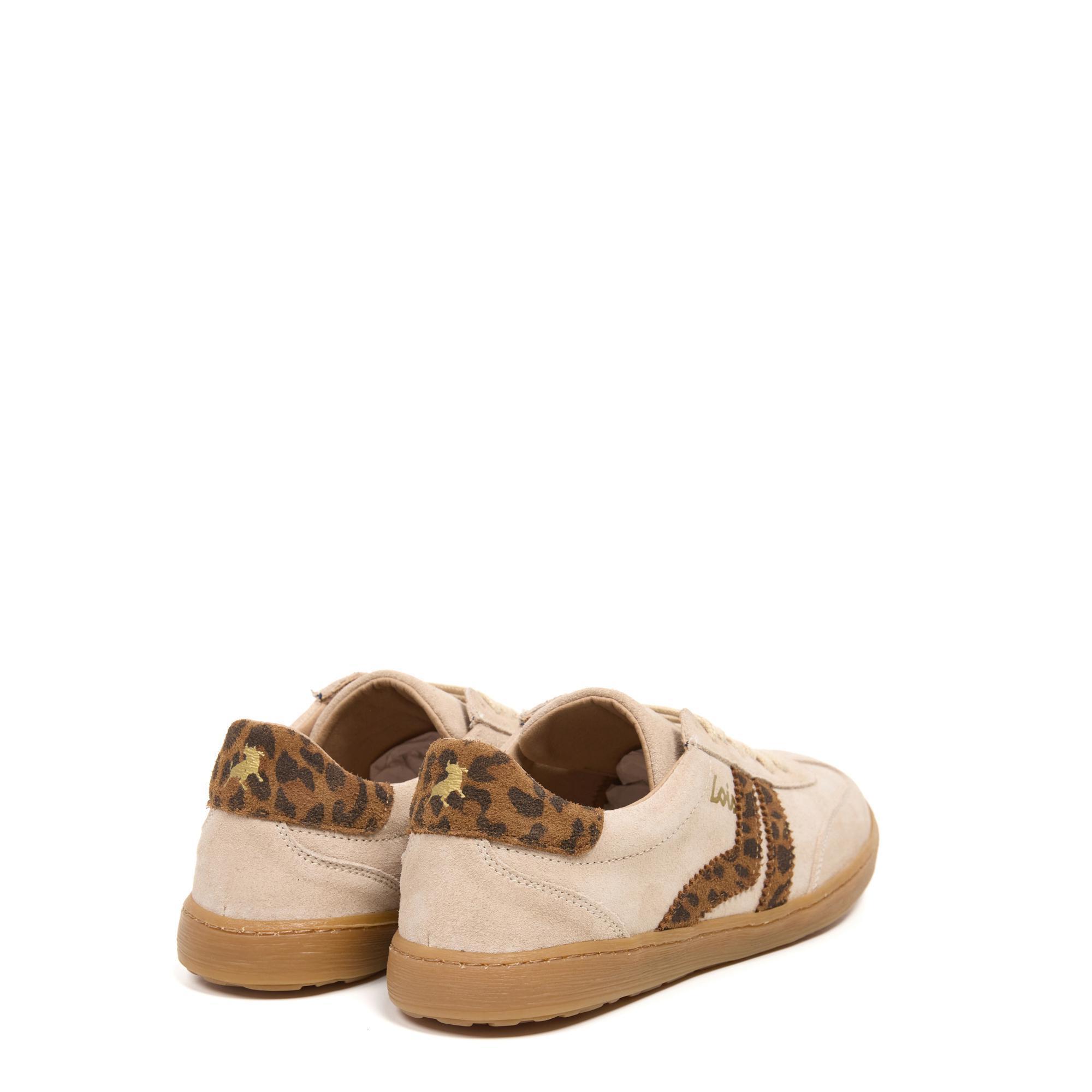 Zapatillas Lois Mujer 74438 Beige con Cordones 3/5