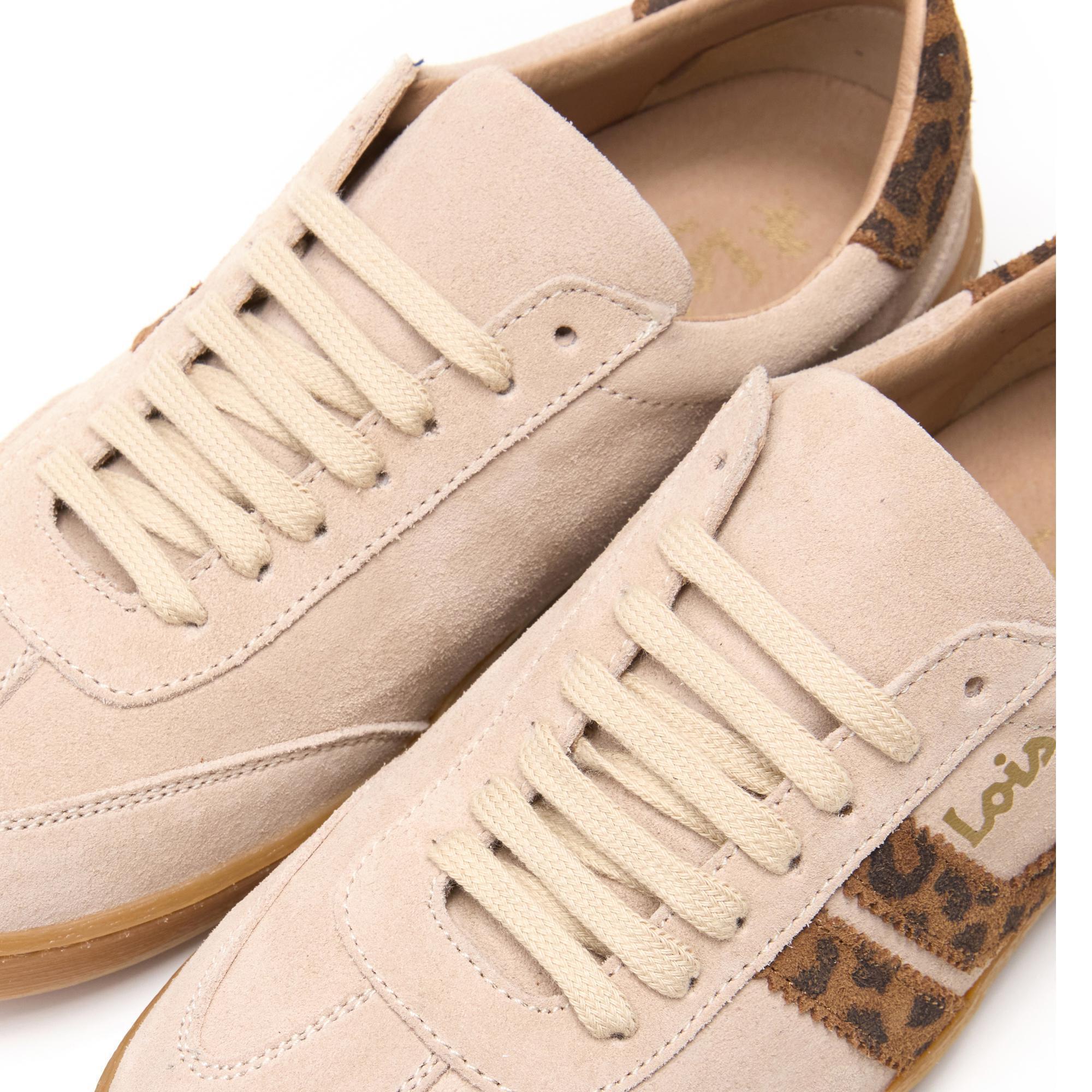Zapatillas Lois Mujer 74438 Beige con Cordones 5/5