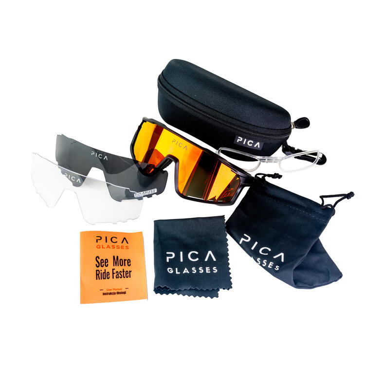 Okulary przeciwsłoneczne na rower TREZADO PICA STRIX czarne 3/7