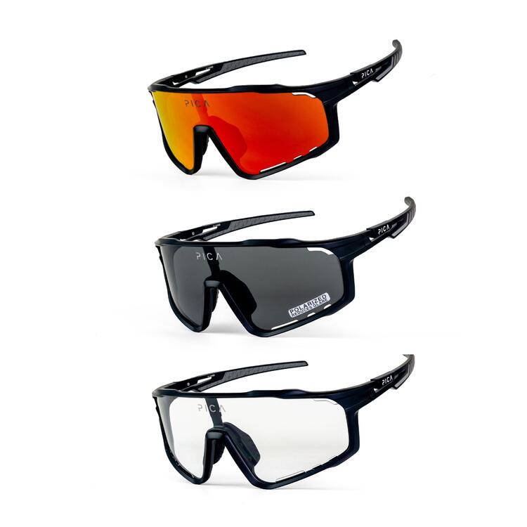 Okulary przeciwsłoneczne na rower TREZADO PICA STRIX czarne 2/7