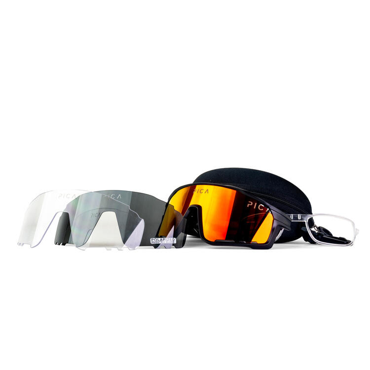 Okulary przeciwsłoneczne na rower TREZADO PICA STRIX czarne 5/7