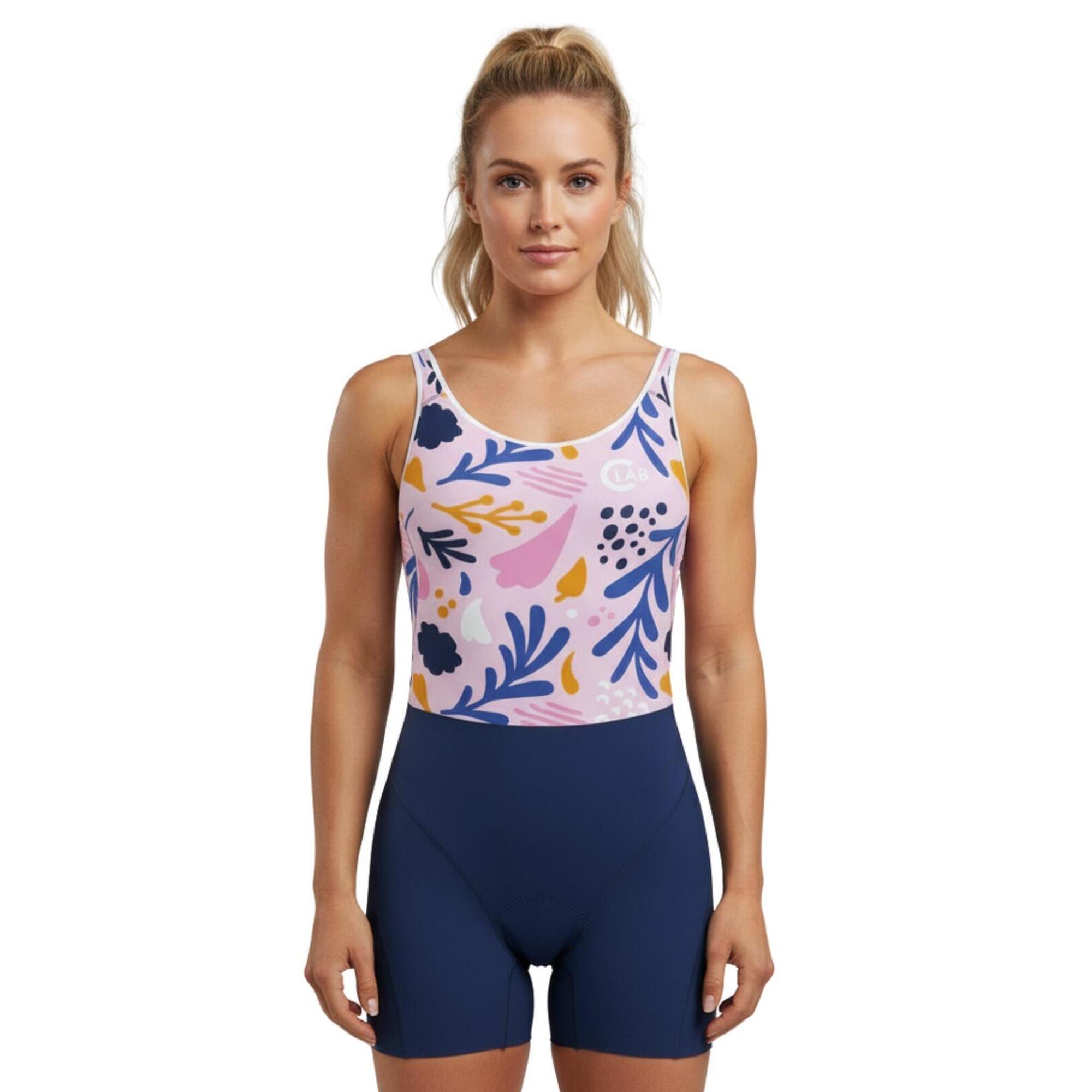 C-lab - Trifonction Triathlon Sprint/olympique Femme Flora - Trifonction - Bleu|multicolore - 52 2xl - Decathlon