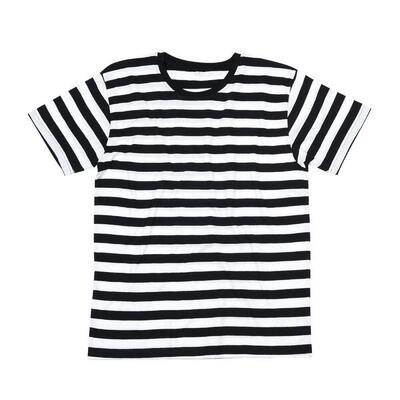 Heren heren gestreept tshirt (zwart/rood)