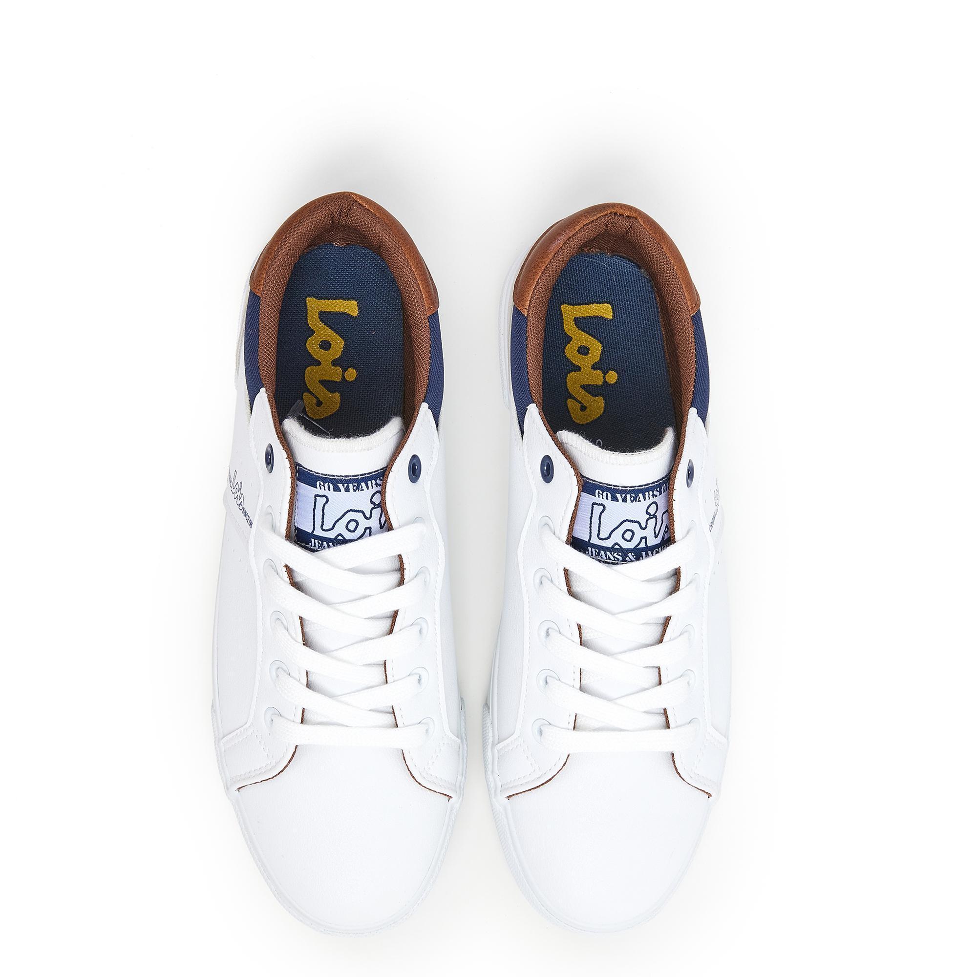 Zapatillas Lois Hombre 64311 Blancas con Cordones 4/6