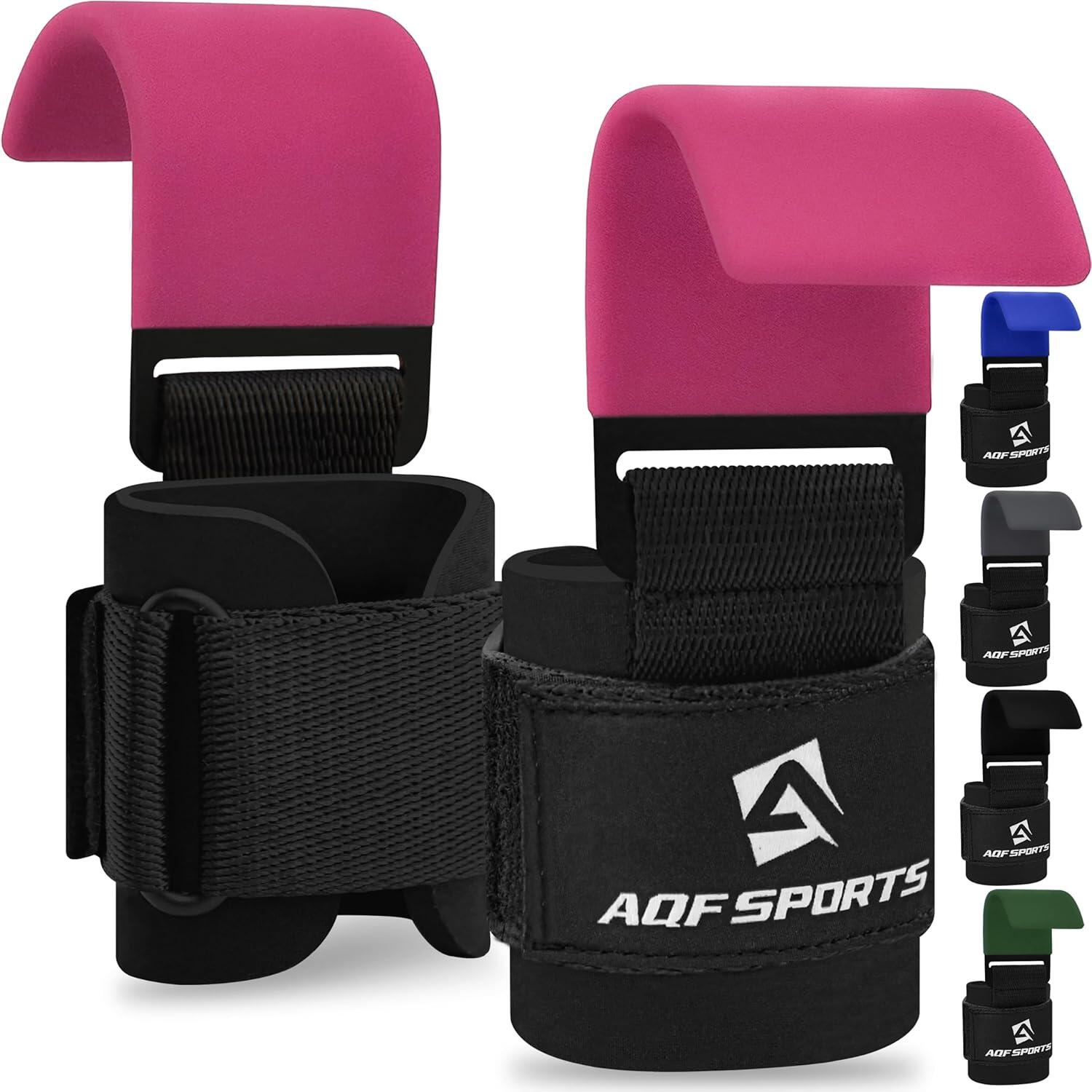 WFX Weight Lifting Reverse Hook Strap Lifting Straps Pair with Neoprene Thick Padded Wrist Wrap Support Non-Slip Rubber Coating Grip For Deadlift
