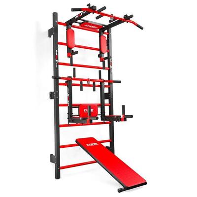 Trainingsset muurbeugels met dipstation + optrekstang + bankje
