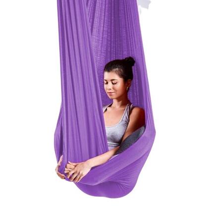 Aerial Yoga Hängematte 5m, montagefertig mit 2 Karabinern