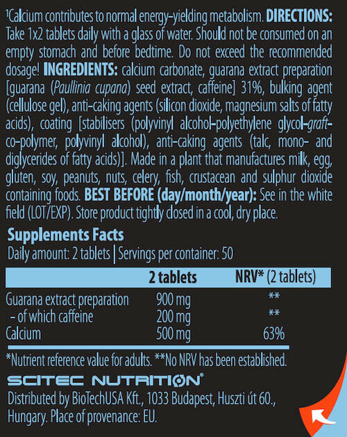 Super Guaraná - 100 Tabletas Scitec Nutrition 3/5
