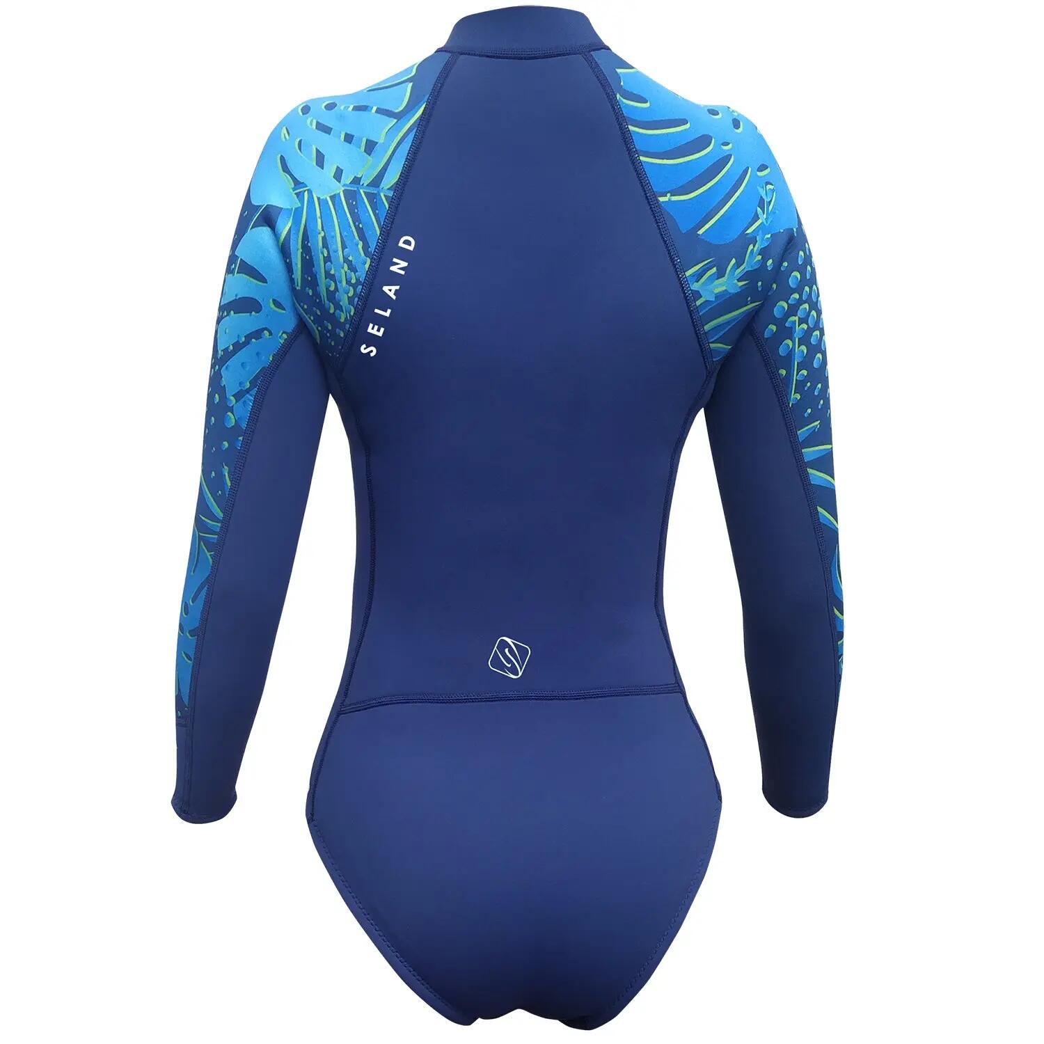 Traje de neopreno suft corto Mujer FLORIDA 2/2mm azul 2/3