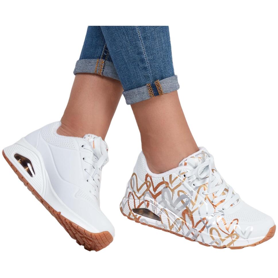 Buty na co dzień damskie SKECHERS UNO METALLIC LOVE eko skóra
