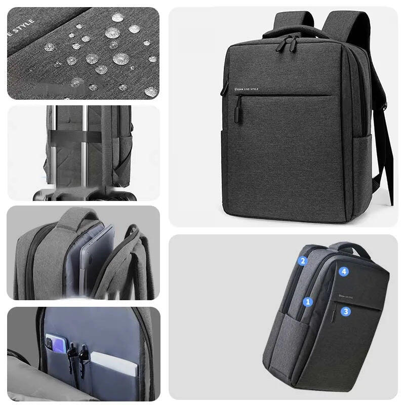 NNEOBA Laptop Backpack 17.3" Waterproof Dark Grey