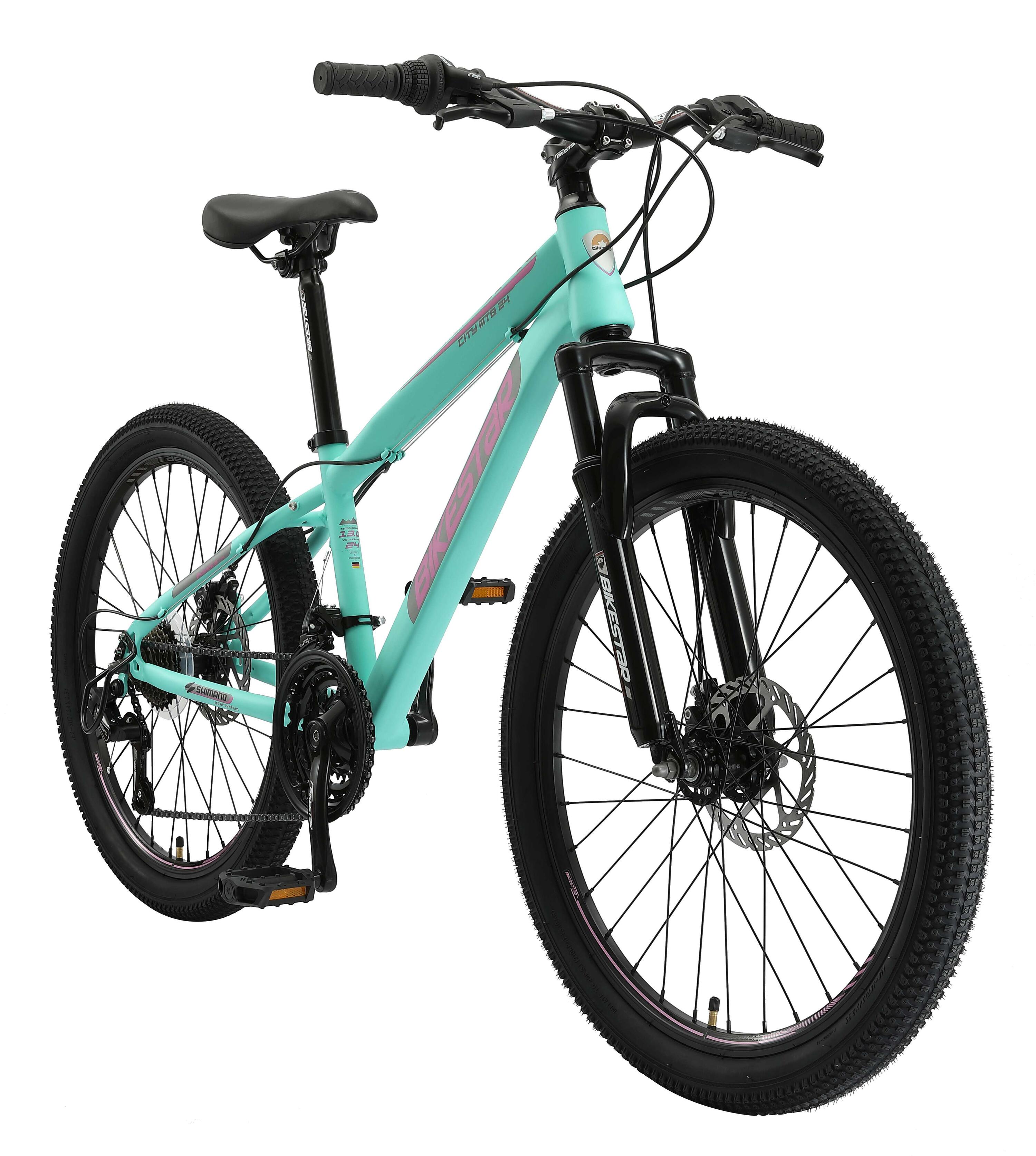 MTB 24" kinderfiets 9 jaar, hardtail, 21 versnellingen, schijfremmen 2/7