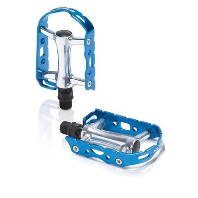 XLC MTB-Pedal Ultralight V PD-M15 Alu, silber/blau, ohne Reflektor