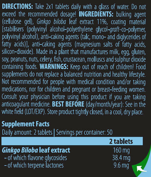 Ginkgo Biloba - 100 Comprimés 3/5