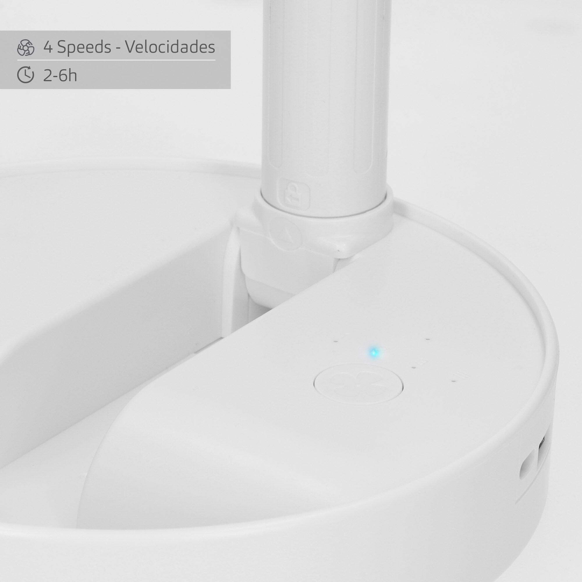 Aktive Ventilador inalámbrico de pie plegable 4 velocidades con USB 5/7
