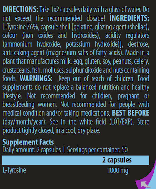 Tirosina - 100 Cápsulas Scitec Nutrition 3/5