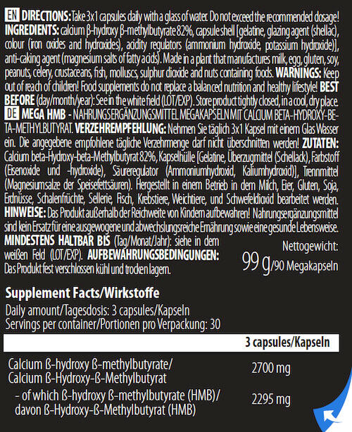 Mega HMB 900mg - 90 Cápsulas Scitec Nutrition 3/5