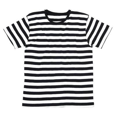 Heren heren gestreept tshirt (zwart/rood)