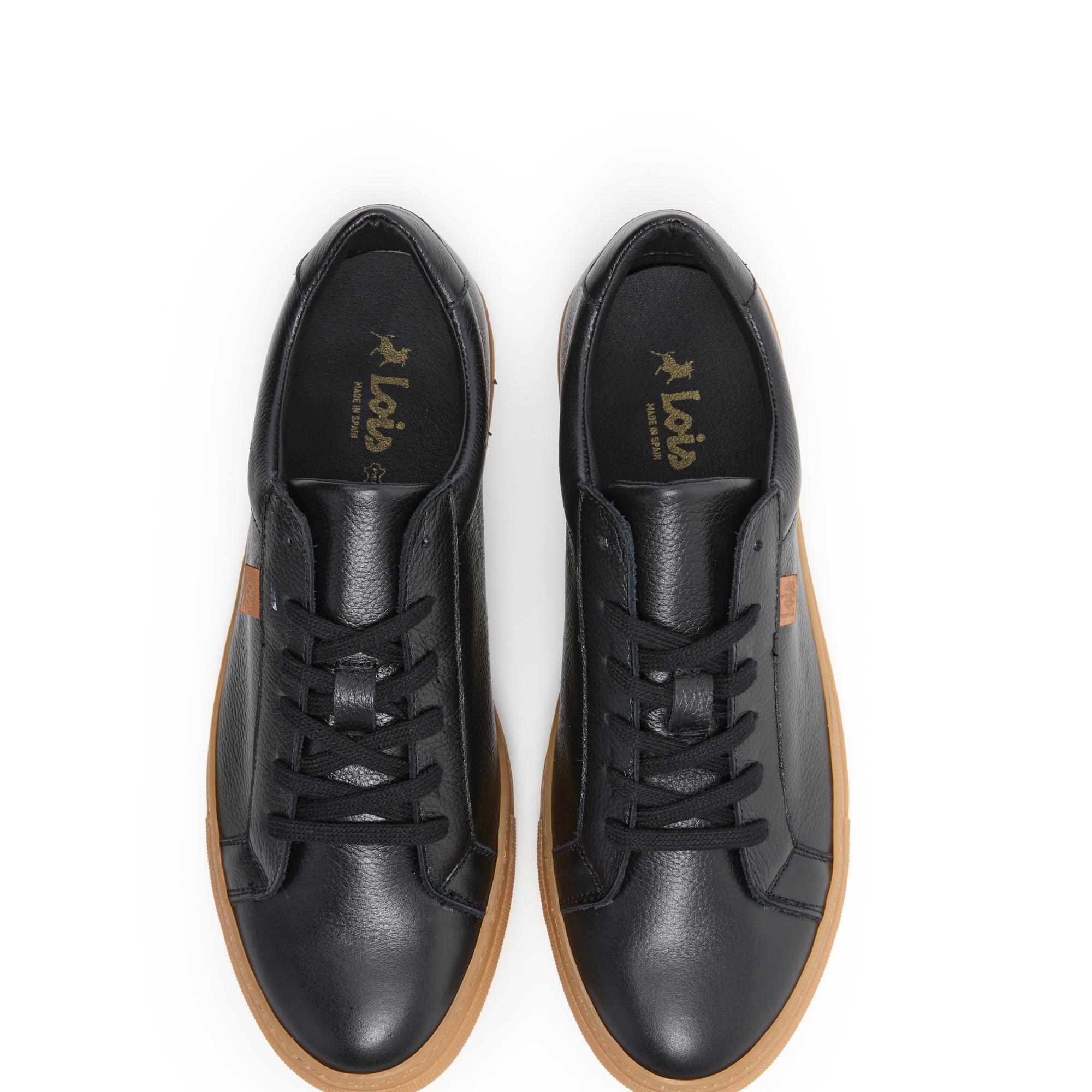 Zapatillas Lois Hombre 74440 Negras con Cordones 4/5