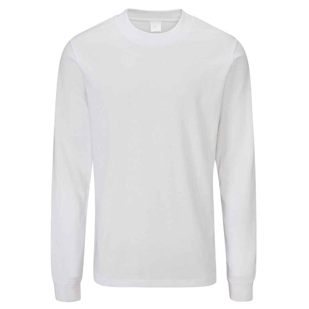 Unisex Adult Essential Heavyweight LongSleeved TShirt (White)