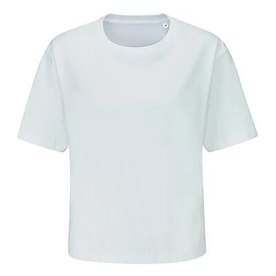 Dames zwaargewicht gestreept tshirt (wit)