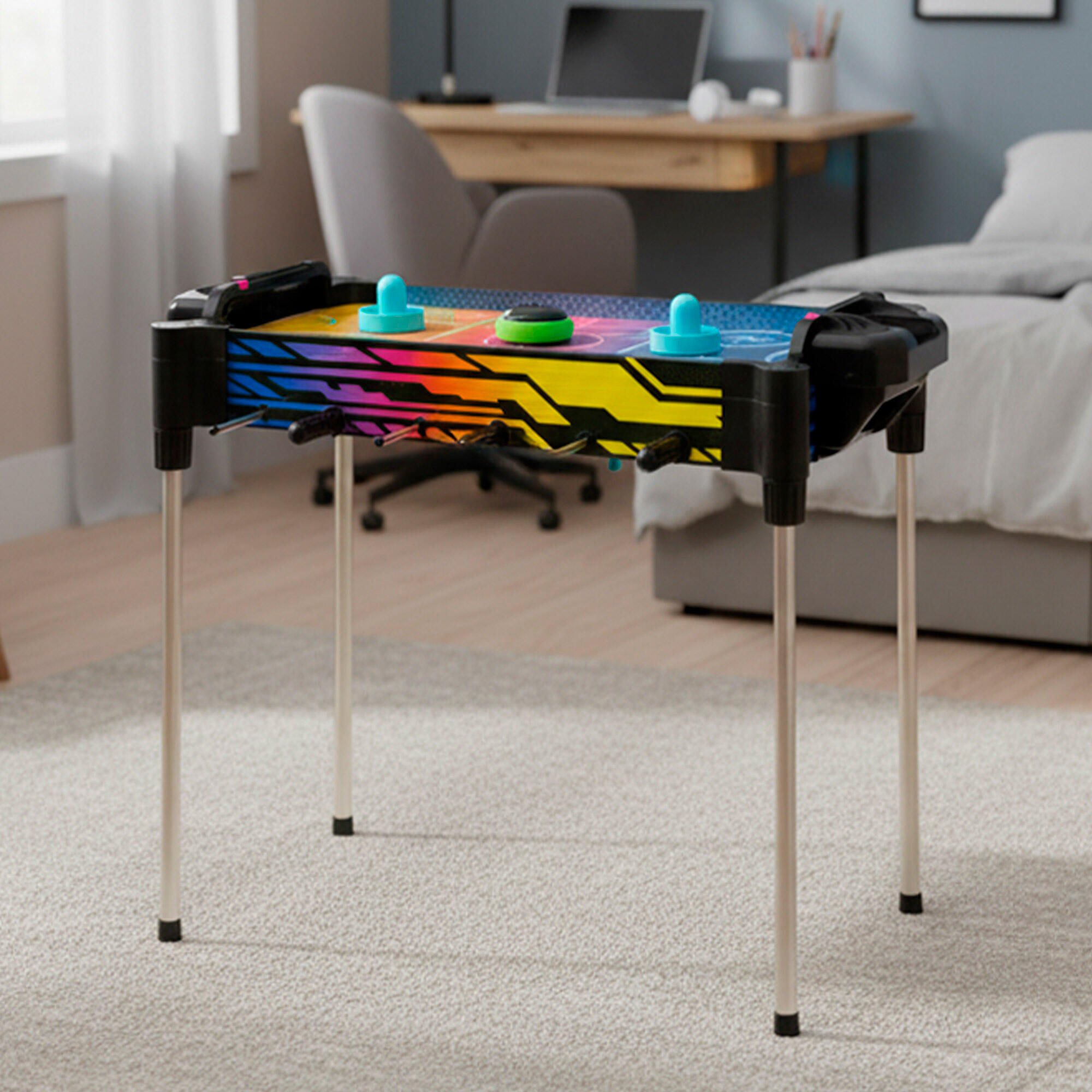 Table de air hockey et baby-foot néon 2 en 1 CB Games 2/7